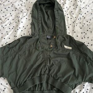 BDG crop Green Hooded Jacket